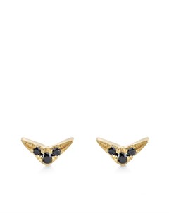 Серьги гвоздики из желтого золота с бриллиантами Lizzie mandler fine jewelry