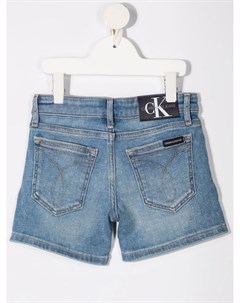 Джинсовые шорты с нашивкой логотипом Calvin klein kids