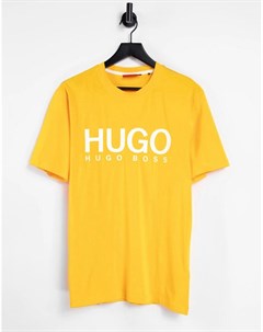 Ярко оранжевая футболка с крупным логотипом Dolive Hugo