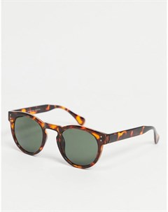 Круглые солнцезащитные очки в коричневой оправе Selected homme