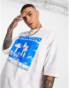 Oversized футболка с принтом тай дай и принтом грибов Asos design