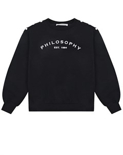 Черный свитшот с пуговицами на плечах Philosophy