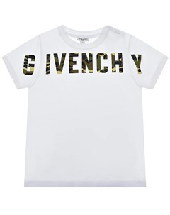 Белая футболка с камуфляжным логотипом Givenchy