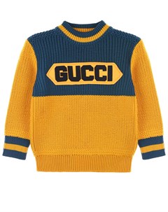 Двухцветный джемпер с логотипом Gucci