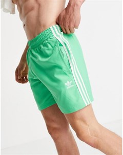 Зеленые шорты для плавания с тремя полосками adicolor Adidas originals