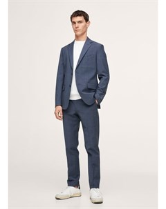 Костюмный пиджак slim fit из шерсти в клетку Breda Mango