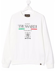 Толстовка с круглым вырезом и логотипом Trussardi junior