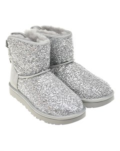 Серые угги с глиттером и бантом Ugg