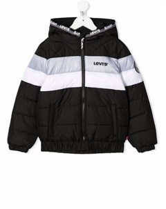 Пуховик в стиле колор блок с капюшоном Levi's kids