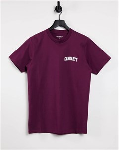 Бордовая футболка с принтом в университетском стиле Carhartt wip