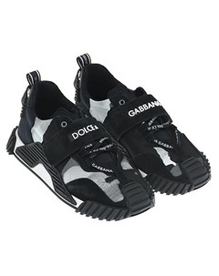 Черные кроссовки с серыми вставками Dolce&gabbana