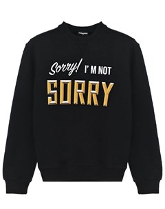 Черный свитшот с принтом sorry im not sorry Dsquared2