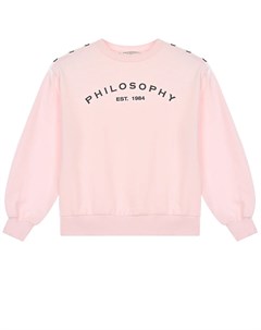 Розовый свитшот с пуговицами на плечах Philosophy