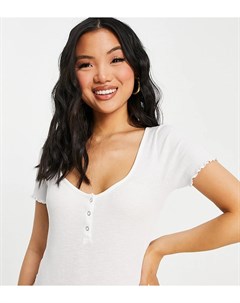 Белое боди на кнопках с короткими рукавами ASOS DESIGN Petite Asos petite