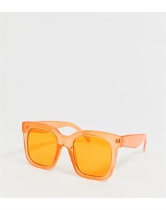 Оранжевые солнцезащитные очки в большой квадратной оправе Prettylittlething