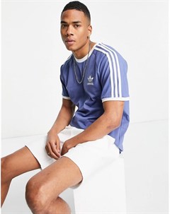 Синяя футболка с полосками Adidas originals