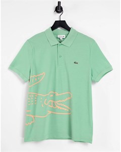 Мятное поло с контуром в виде крокодила Lacoste