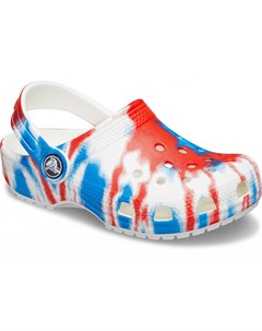 Сабо детские Kids Classic Tie Dye Graphic Clog Multi White Crocs