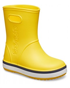 Резиновые сапоги детские Kids Crocband Rain Boot Yellow Navy Crocs