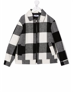 Пальто на молнии в клетку гингем Msgm kids