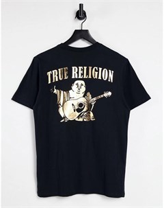 Футболка с круглым вырезом и золотистым логотипом в виде Будды True religion