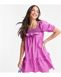 Фиолетовое платье с присборенной юбкой из хлопкового поплина Violet romance tall