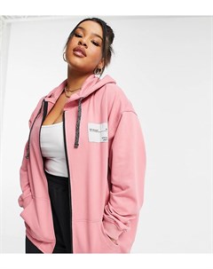 Худи розового цвета в стиле oversized на молнии Public desire curve