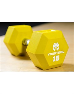 Гантель PU 15 кг оранжевая Yousteel