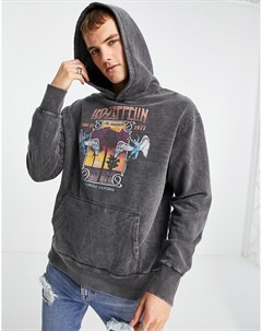 Худи черного цвета с принтом группы Led Zeppelin Topman