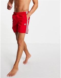 Красные шорты для плавания с тремя полосками adicolor Adidas originals