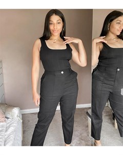 Брюки сигареты с добавлением льна ASOS DESIGN Curve Asos curve