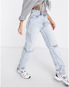 Свободные джинсы светлого выбеленного цвета и прямого кроя Cotton:on