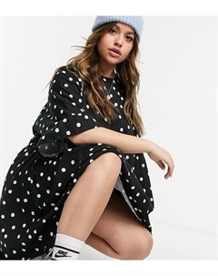 Очень свободное платье в стиле oversized с оборками на рукавах и узором в горошек ASOS DESIGN Curve Asos curve