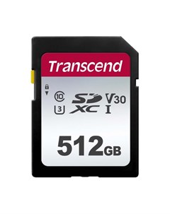 Карта памяти 512Gb 300S Secure Digital XC Class 10 V30 UHS I TS512GSDC300S Transcend