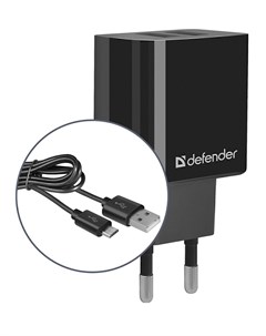 Зарядное устройство UPC 21 2xUSB кабель microUSB 83581 Defender