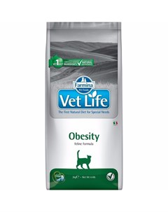 Vet Life Cat Obesity ветеринарный диетический сухой корм для взрослых кошек с излишнем весом - 2 кг Farmina