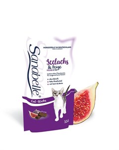 Snack полувлажное лакомство для кошек для улучшения пищеварения с сайдой и инжиром 55 г Sanabelle