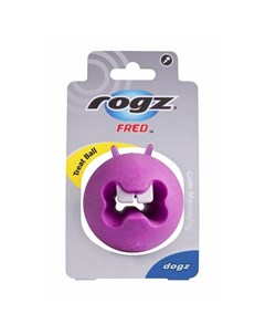 Мяч пупырчатый с зубами для массажа десен с отверстием для лакомств FRED 64 мм розовый Rogz