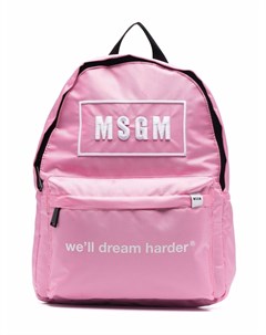 Рюкзак с вышитым логотипом Msgm kids