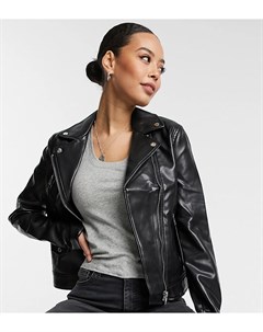 Черная байкерская куртка из искусственной кожи ASOS DESIGN Tall Asos tall