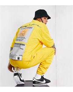 Желтая oversized футболка от комплекта с графическим принтом на спине x Cream Asos dark future