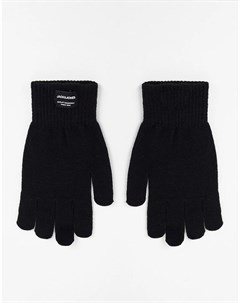 Черные вязаные перчатки в классическом стиле Jack & jones