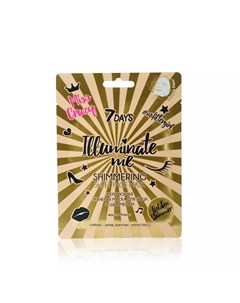 Мерцающая тканевая маска для лица Illuminate me Miss crazy с золотым шиммером 25г 7 days