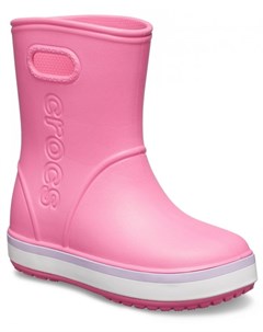 Резиновые сапоги детские Kids Crocband Rain Boot Pink Lemonade Lavender Crocs