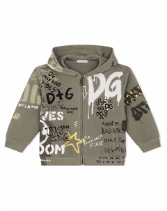 Худи на молнии с принтом граффити Dolce & gabbana kids