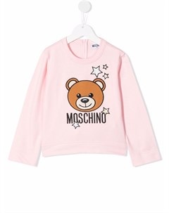 Футболка с вышитым логотипом Moschino kids