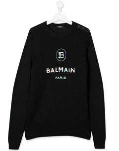 Джемпер с голографическим логотипом Balmain kids