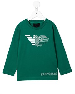 Футболка с длинными рукавами и логотипом Emporio armani kids