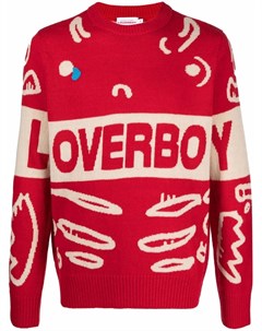 Джемпер Loverboy вязки интарсия с отделкой в рубчик Charles jeffrey loverboy