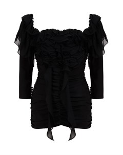 Черное шелковое платье с открытыми плечами Magda butrym